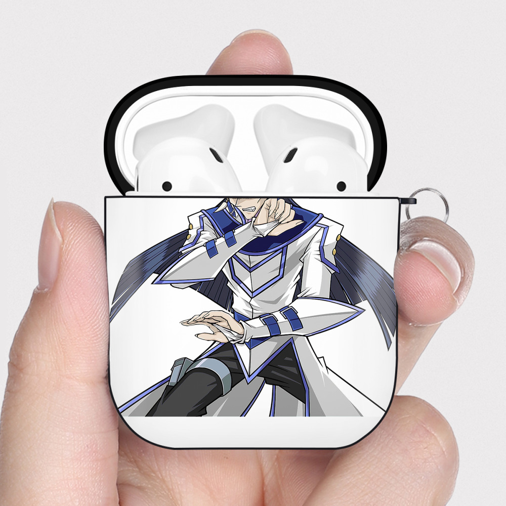 （画像用） 遊☆戯☆王 Yu-Gi-Oh! AirPods 第2世代保護ケース ハードシェル ブラック 耐衝撃・防指紋・カラビナ付き
