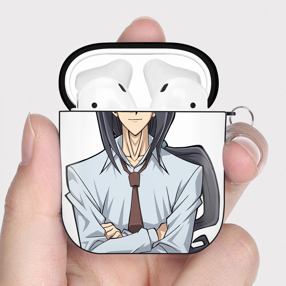 （画像用） 遊☆戯☆王 Yu-Gi-Oh! AirPods 第2世代保護ケース ハードシェル ブラック 耐衝撃・防指紋・カラビナ付き