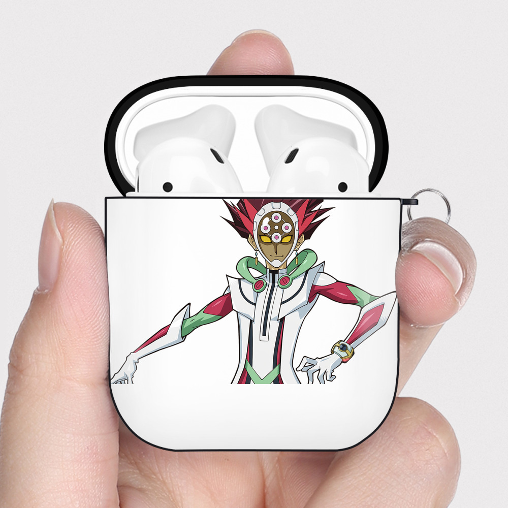 （画像用） 遊☆戯☆王 Yu-Gi-Oh! AirPods 第2世代保護ケース ハードシェル ブラック 耐衝撃・防指紋・カラビナ付き