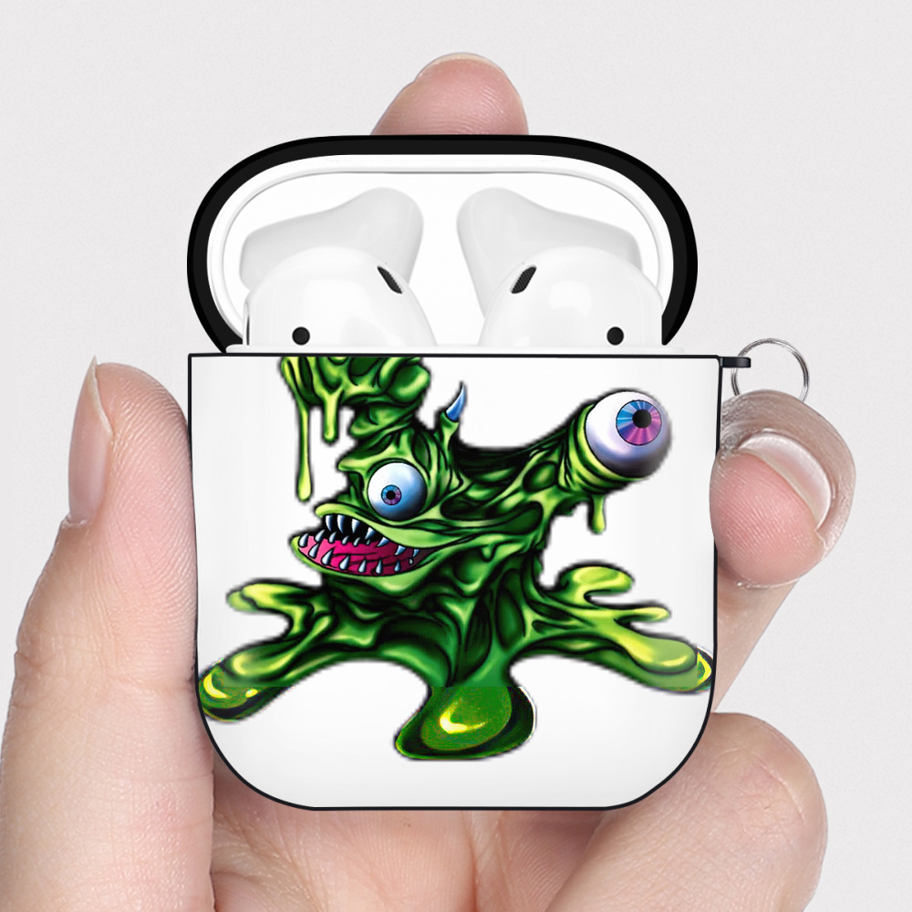 （画像用） 遊☆戯☆王 Yu-Gi-Oh! AirPods 第2世代保護ケース ハードシェル ブラック 耐衝撃・防指紋・カラビナ付き