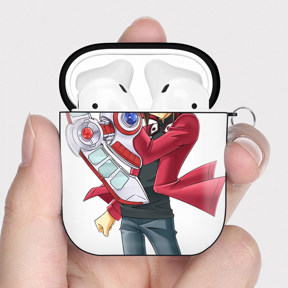 （画像用） 遊☆戯☆王 Yu-Gi-Oh! AirPods 第2世代保護ケース ハードシェル ブラック 耐衝撃・防指紋・カラビナ付き
