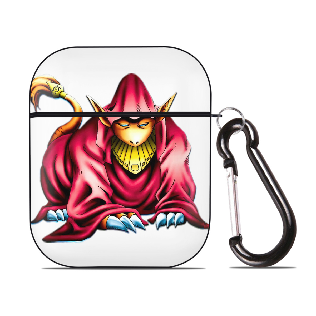 （画像用） 遊☆戯☆王 Yu-Gi-Oh! AirPods 第2世代保護ケース ハードシェル ブラック 耐衝撃・防指紋・カラビナ付き