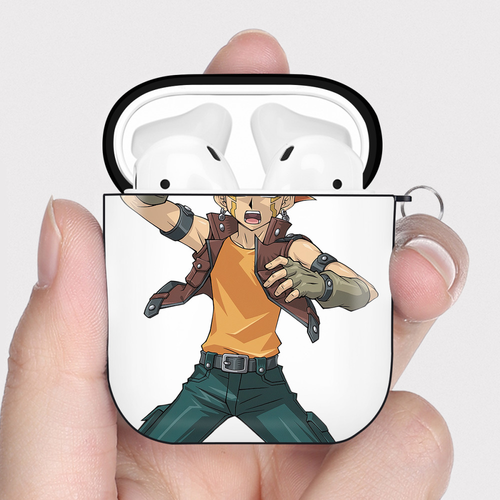 （画像用） 遊☆戯☆王 Yu-Gi-Oh! AirPods 第2世代保護ケース ハードシェル ブラック 耐衝撃・防指紋・カラビナ付き