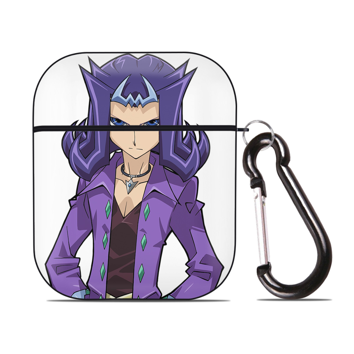 （画像用） 遊☆戯☆王 Yu-Gi-Oh! AirPods 第2世代保護ケース ハードシェル ブラック 耐衝撃・防指紋・カラビナ付き
