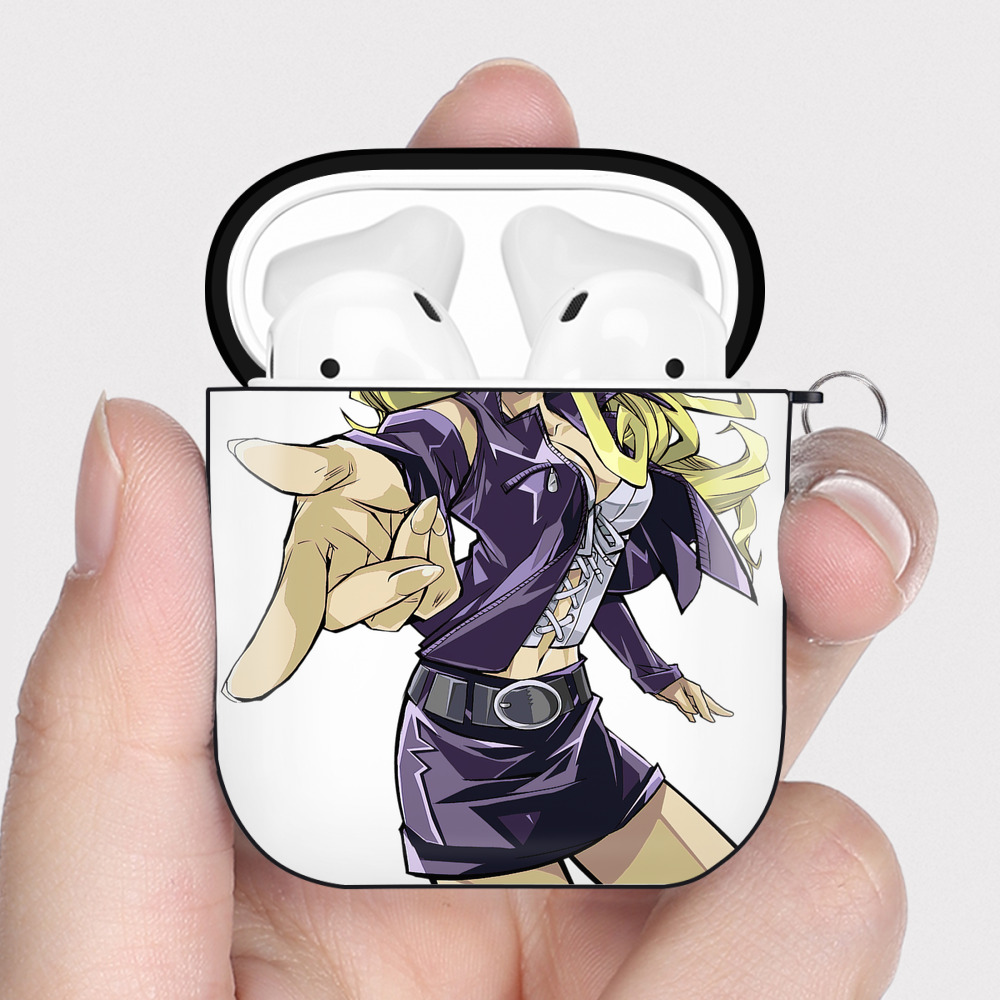 （画像用） 遊☆戯☆王 Yu-Gi-Oh! AirPods 第2世代保護ケース ハードシェル ブラック 耐衝撃・防指紋・カラビナ付き
