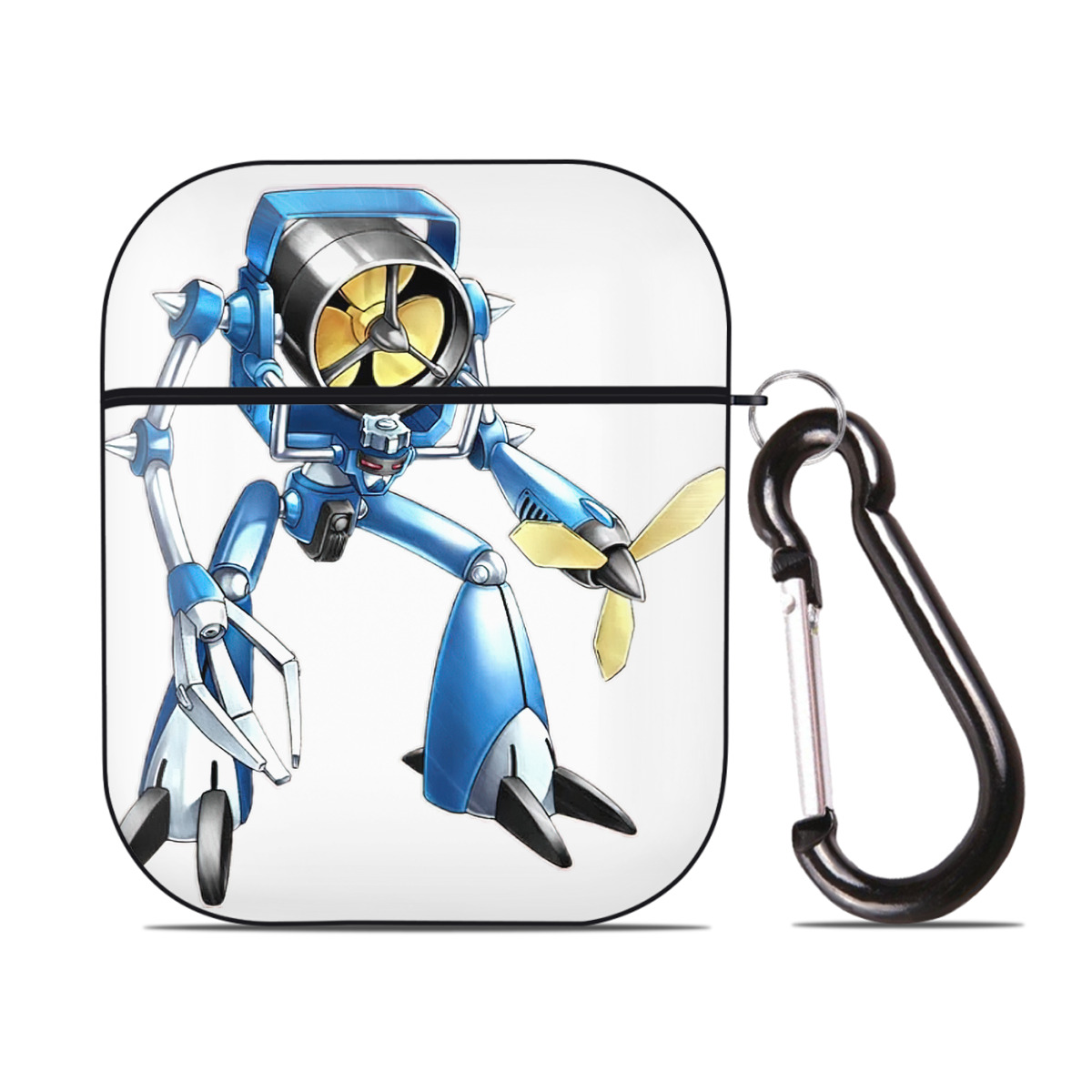 （画像用） 遊☆戯☆王 Yu-Gi-Oh! AirPods 第2世代保護ケース ハードシェル ブラック 耐衝撃・防指紋・カラビナ付き