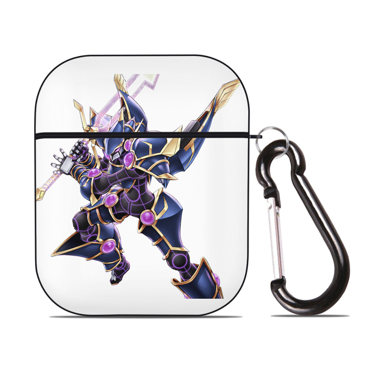 （画像用） 遊☆戯☆王 Yu-Gi-Oh! AirPods 第2世代保護ケース ハードシェル ブラック 耐衝撃・防指紋・カラビナ付き
