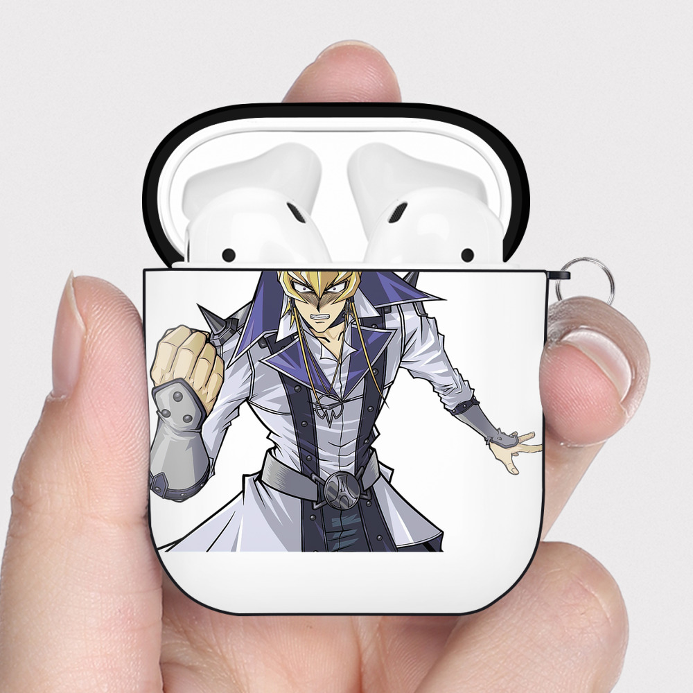 （画像用） 遊☆戯☆王 Yu-Gi-Oh! AirPods 第2世代保護ケース ハードシェル ブラック 耐衝撃・防指紋・カラビナ付き