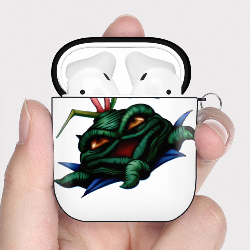 （画像用） 遊☆戯☆王 Yu-Gi-Oh! AirPods 第2世代保護ケース ハードシェル ブラック 耐衝撃・防指紋・カラビナ付き