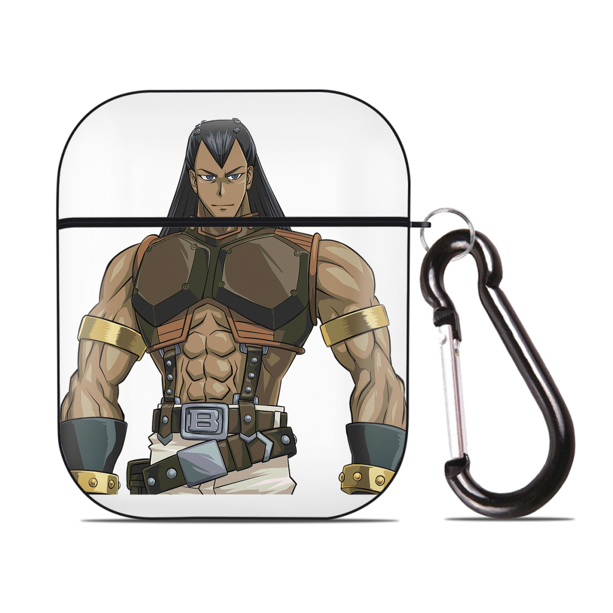 （画像用） 遊☆戯☆王 Yu-Gi-Oh! AirPods 第2世代保護ケース ハードシェル ブラック 耐衝撃・防指紋・カラビナ付き