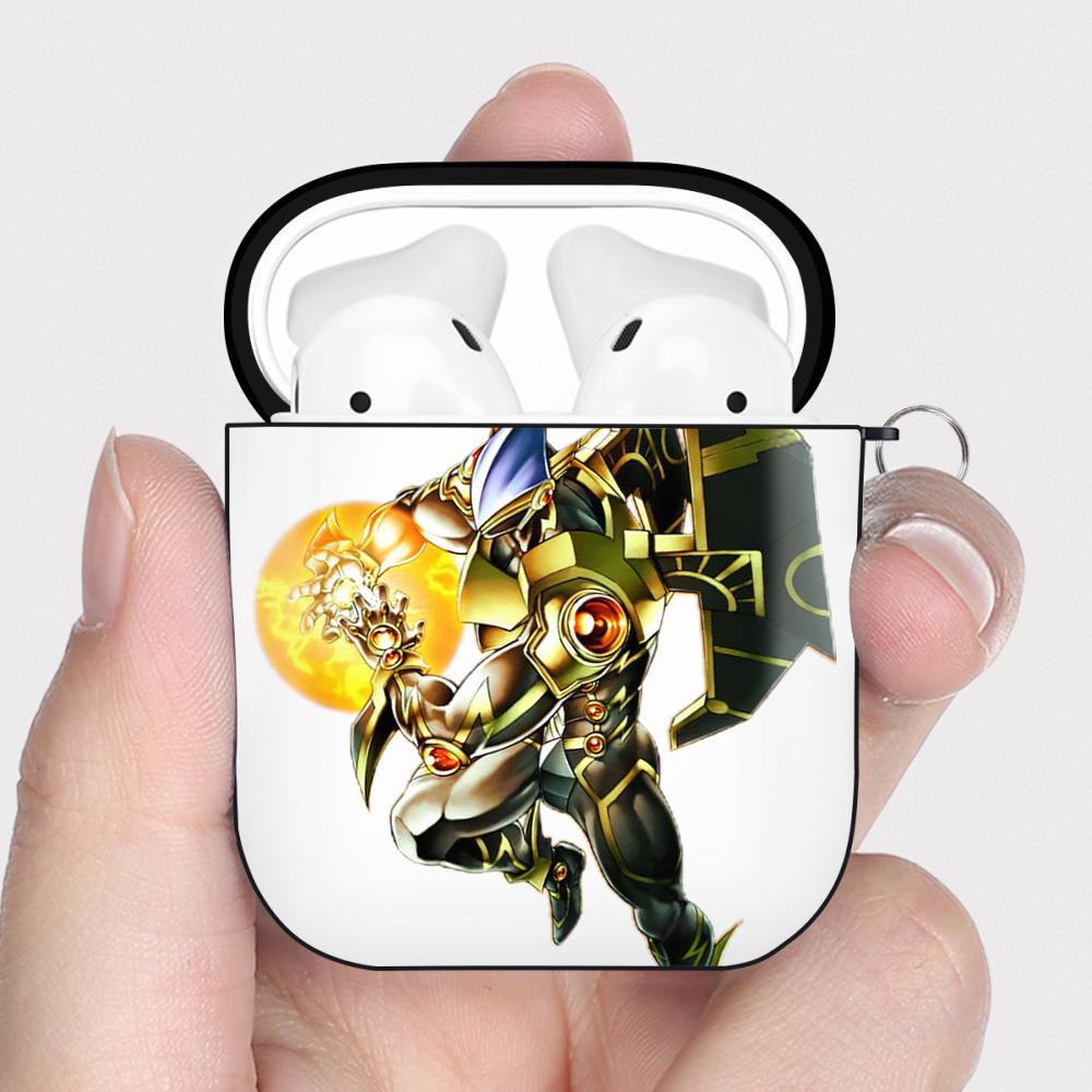 （画像用） 遊☆戯☆王 Yu-Gi-Oh! AirPods 第2世代保護ケース ハードシェル ブラック 耐衝撃・防指紋・カラビナ付き