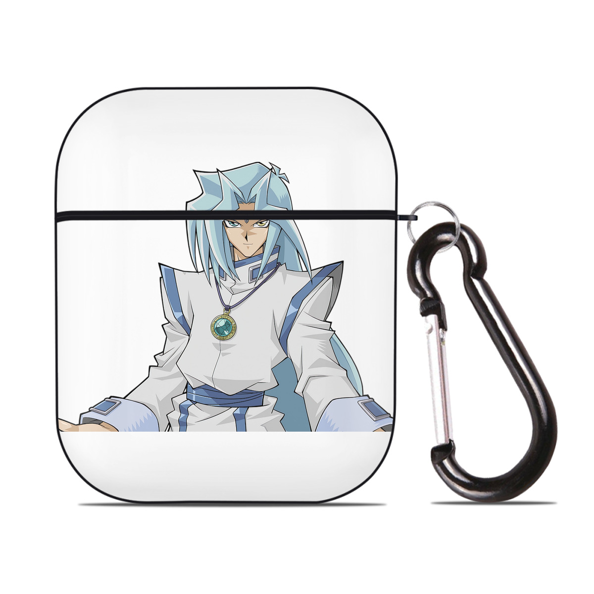 （画像用） 遊☆戯☆王 Yu-Gi-Oh! AirPods 第2世代保護ケース ハードシェル ブラック 耐衝撃・防指紋・カラビナ付き