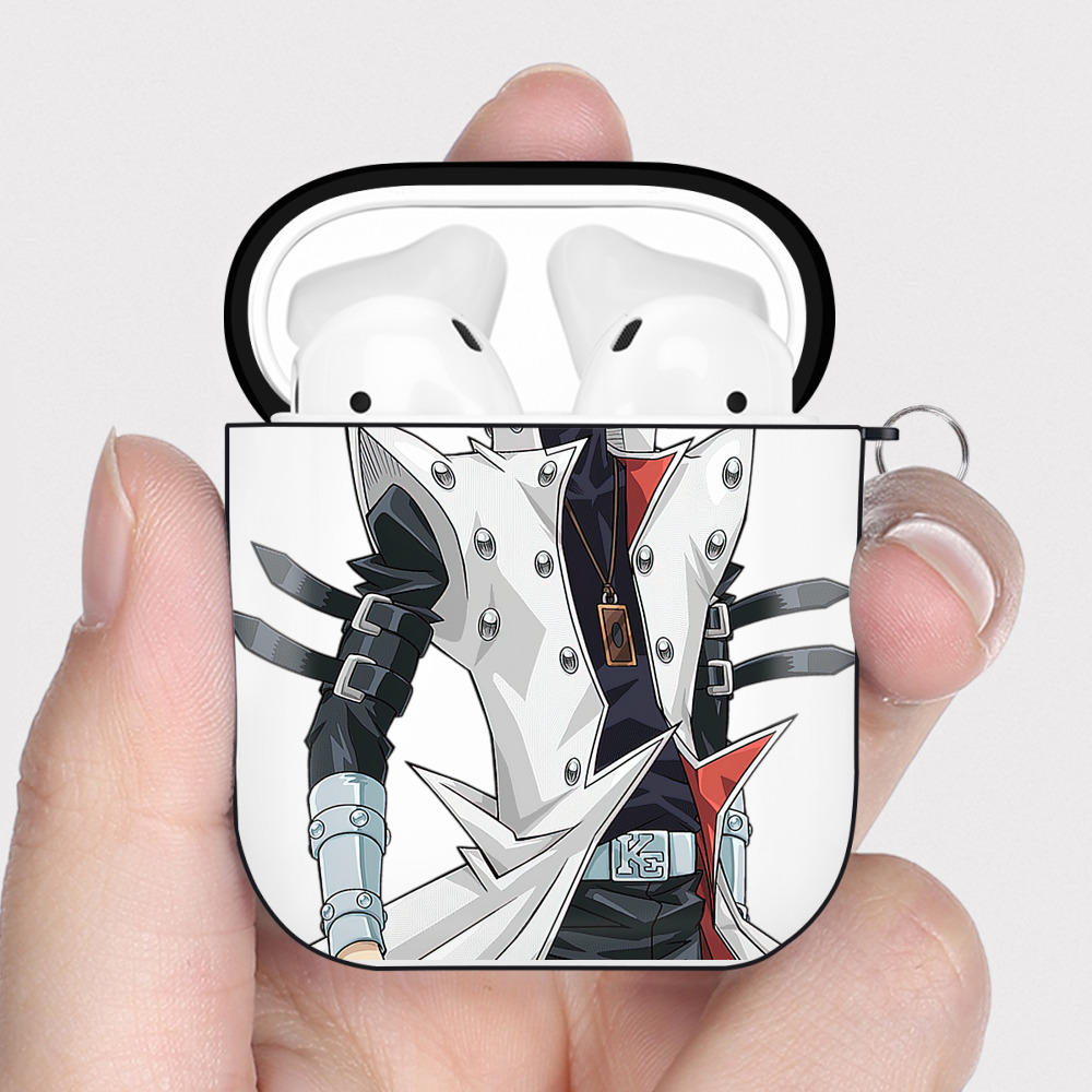 （画像用） 遊☆戯☆王 Yu-Gi-Oh! AirPods 第2世代保護ケース ハードシェル ブラック 耐衝撃・防指紋・カラビナ付き