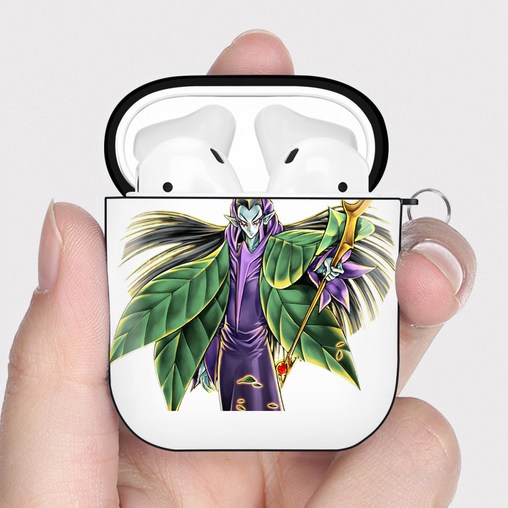 （画像用） 遊☆戯☆王 Yu-Gi-Oh! AirPods 第2世代保護ケース ハードシェル ブラック 耐衝撃・防指紋・カラビナ付き