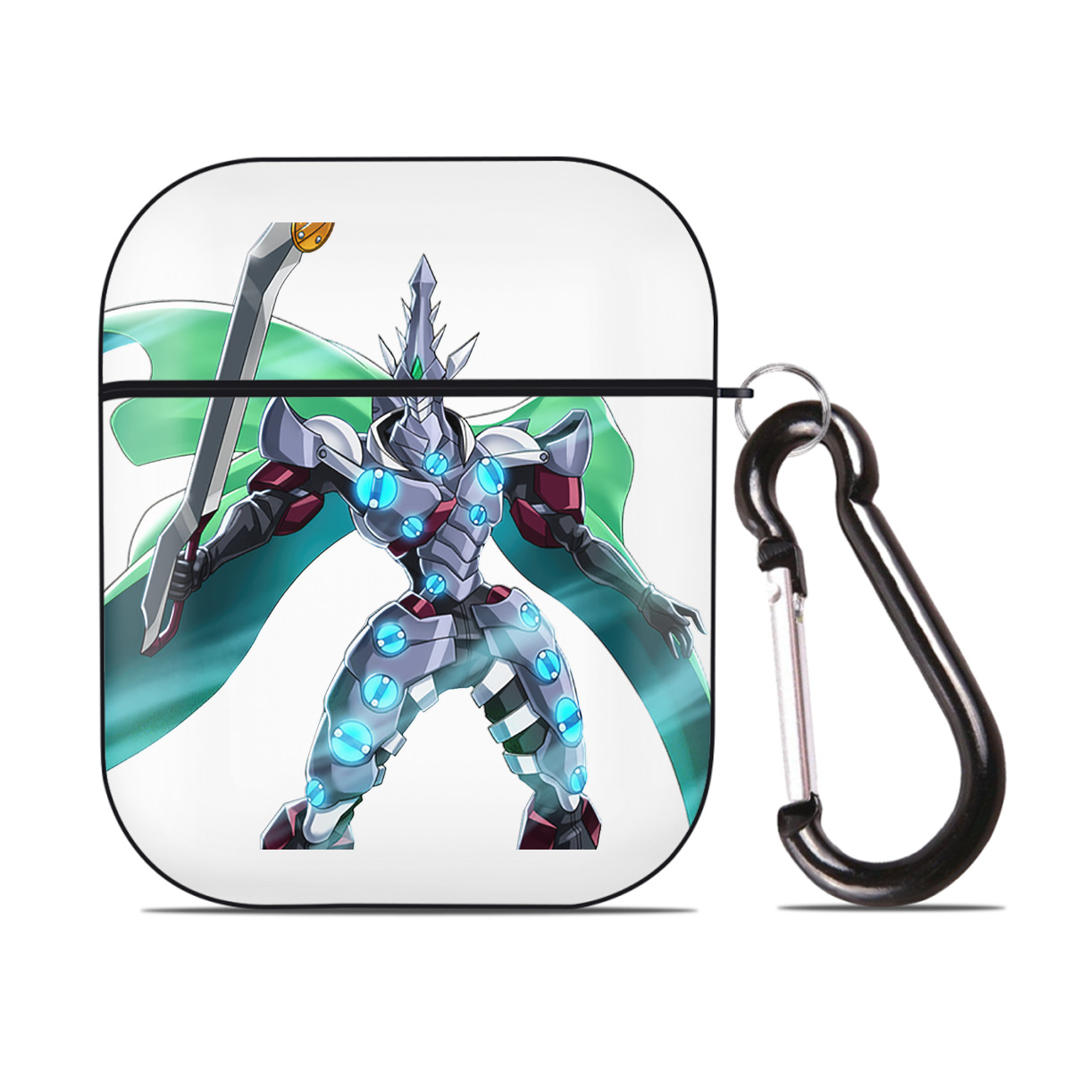 （画像用） 遊☆戯☆王 Yu-Gi-Oh! AirPods 第2世代保護ケース ハードシェル ブラック 耐衝撃・防指紋・カラビナ付き