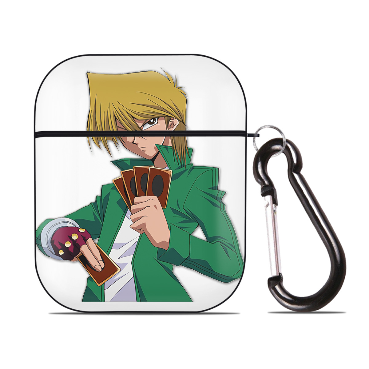 （画像用） 遊☆戯☆王 Yu-Gi-Oh! AirPods 第2世代保護ケース ハードシェル ブラック 耐衝撃・防指紋・カラビナ付き
