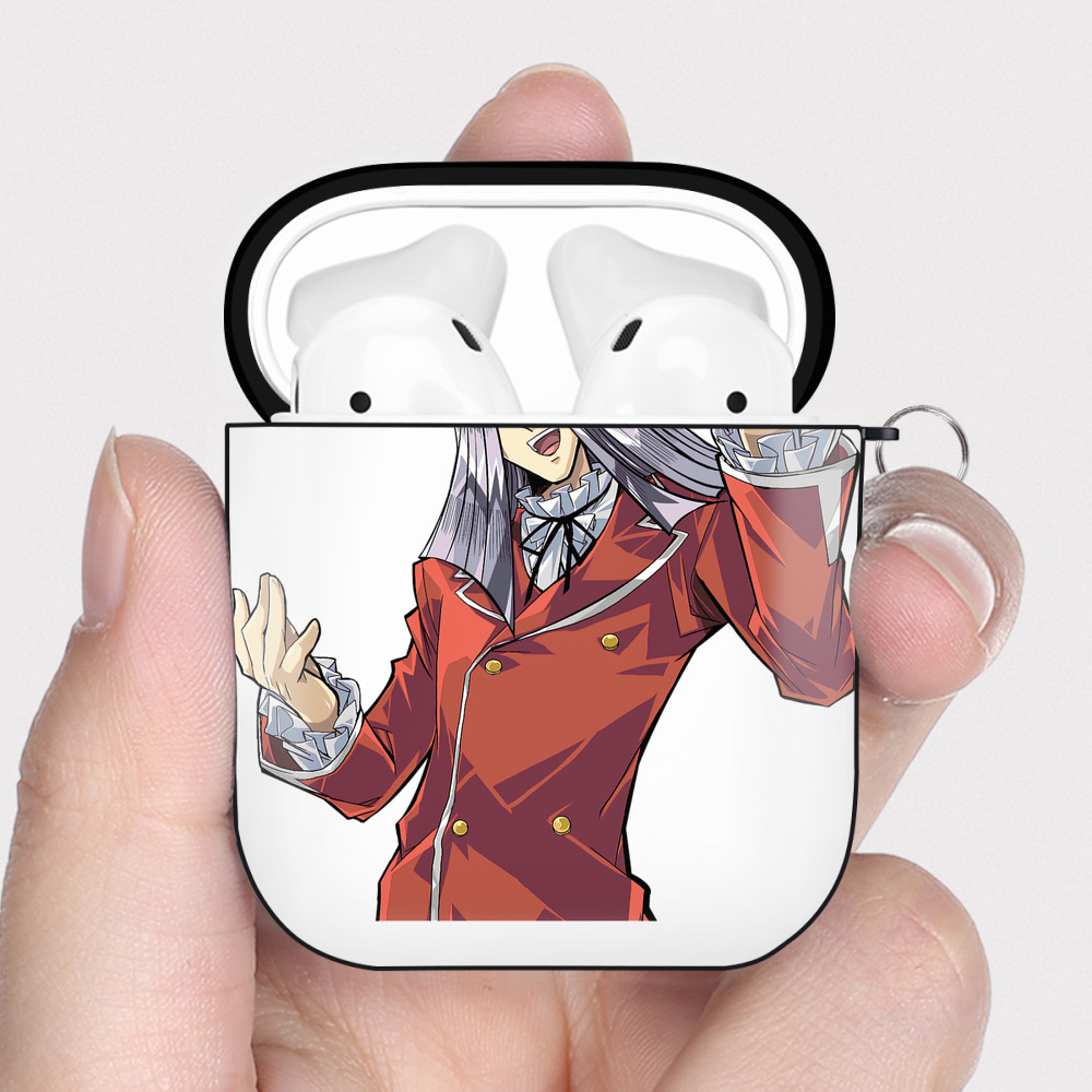 （画像用） 遊☆戯☆王 Yu-Gi-Oh! AirPods 第2世代保護ケース ハードシェル ブラック 耐衝撃・防指紋・カラビナ付き
