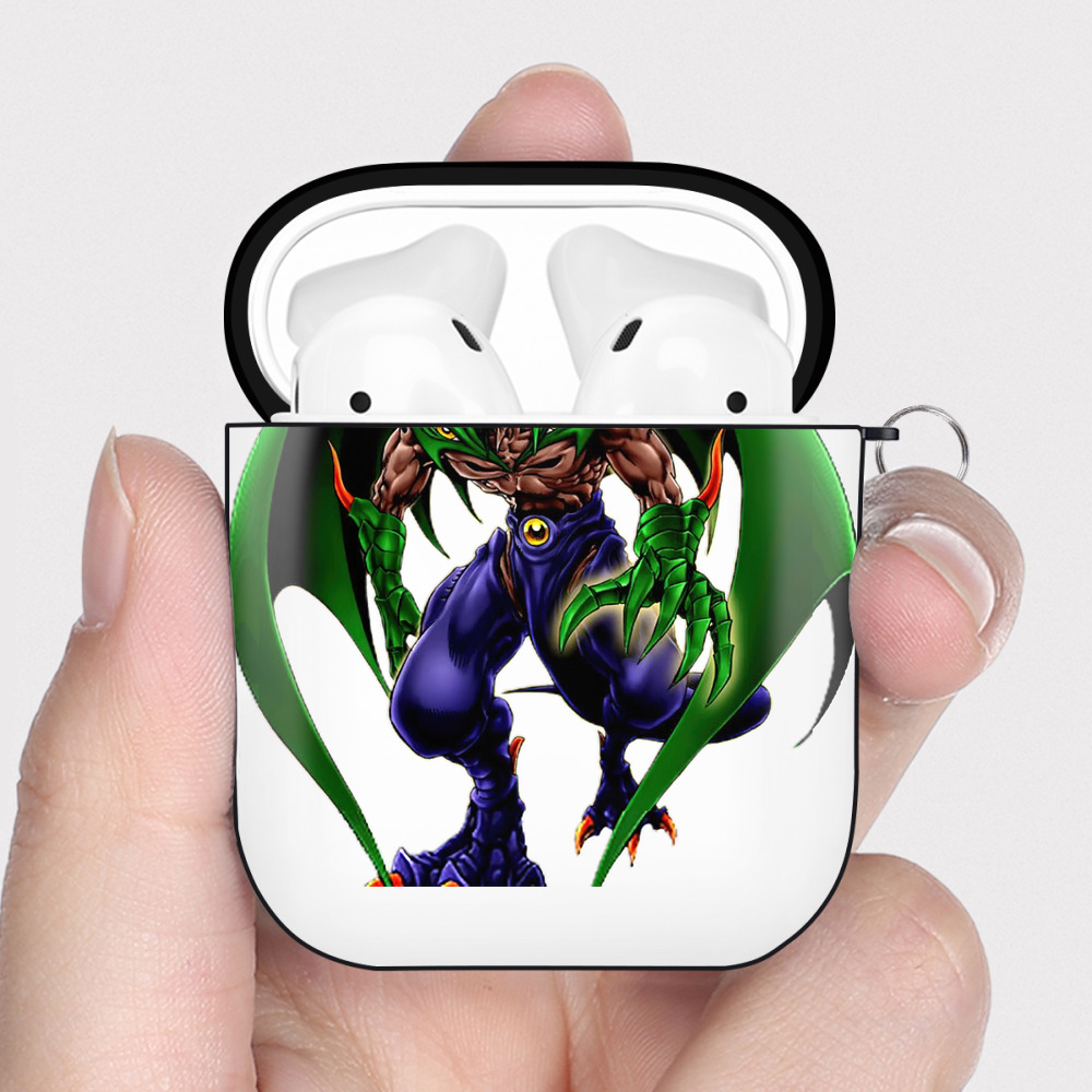 （画像用） 遊☆戯☆王 Yu-Gi-Oh! AirPods 第2世代保護ケース ハードシェル ブラック 耐衝撃・防指紋・カラビナ付き