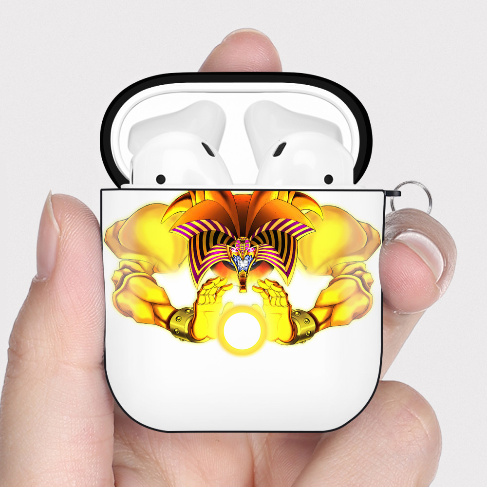 （画像用） 遊☆戯☆王 Yu-Gi-Oh! AirPods 第2世代保護ケース ハードシェル ブラック 耐衝撃・防指紋・カラビナ付き