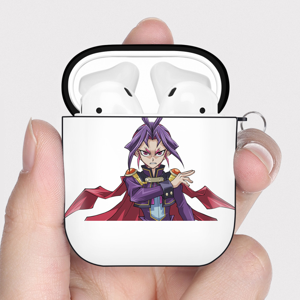 （画像用） 遊☆戯☆王 Yu-Gi-Oh! AirPods 第2世代保護ケース ハードシェル ブラック 耐衝撃・防指紋・カラビナ付き