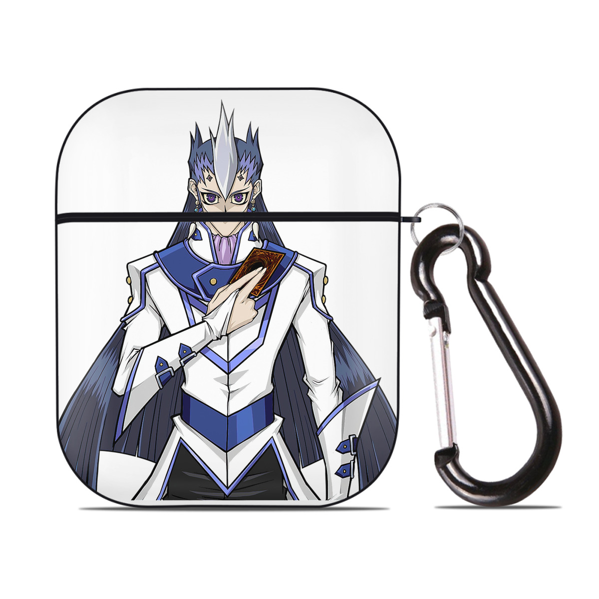 （画像用） 遊☆戯☆王 Yu-Gi-Oh! AirPods 第2世代保護ケース ハードシェル ブラック 耐衝撃・防指紋・カラビナ付き