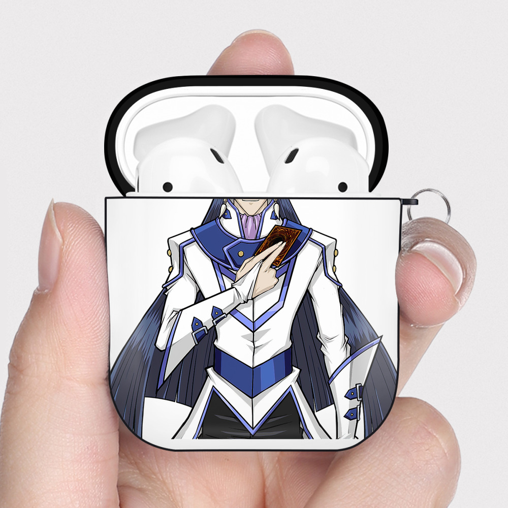 （画像用） 遊☆戯☆王 Yu-Gi-Oh! AirPods 第2世代保護ケース ハードシェル ブラック 耐衝撃・防指紋・カラビナ付き