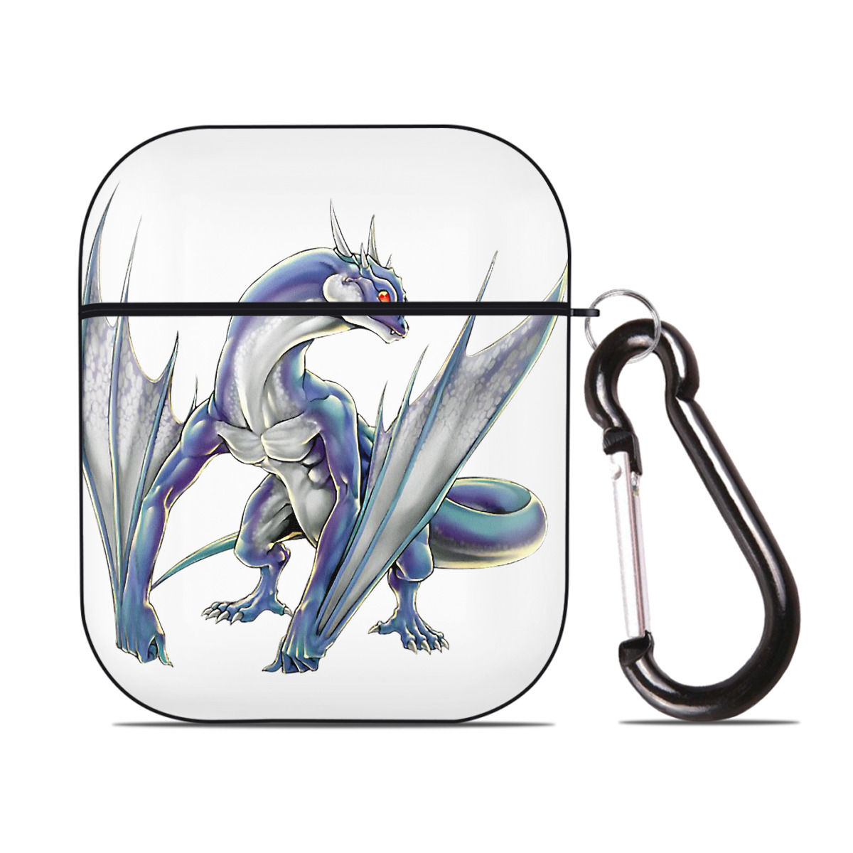 （画像用） 遊☆戯☆王 Yu-Gi-Oh! AirPods 第2世代保護ケース ハードシェル ブラック 耐衝撃・防指紋・カラビナ付き