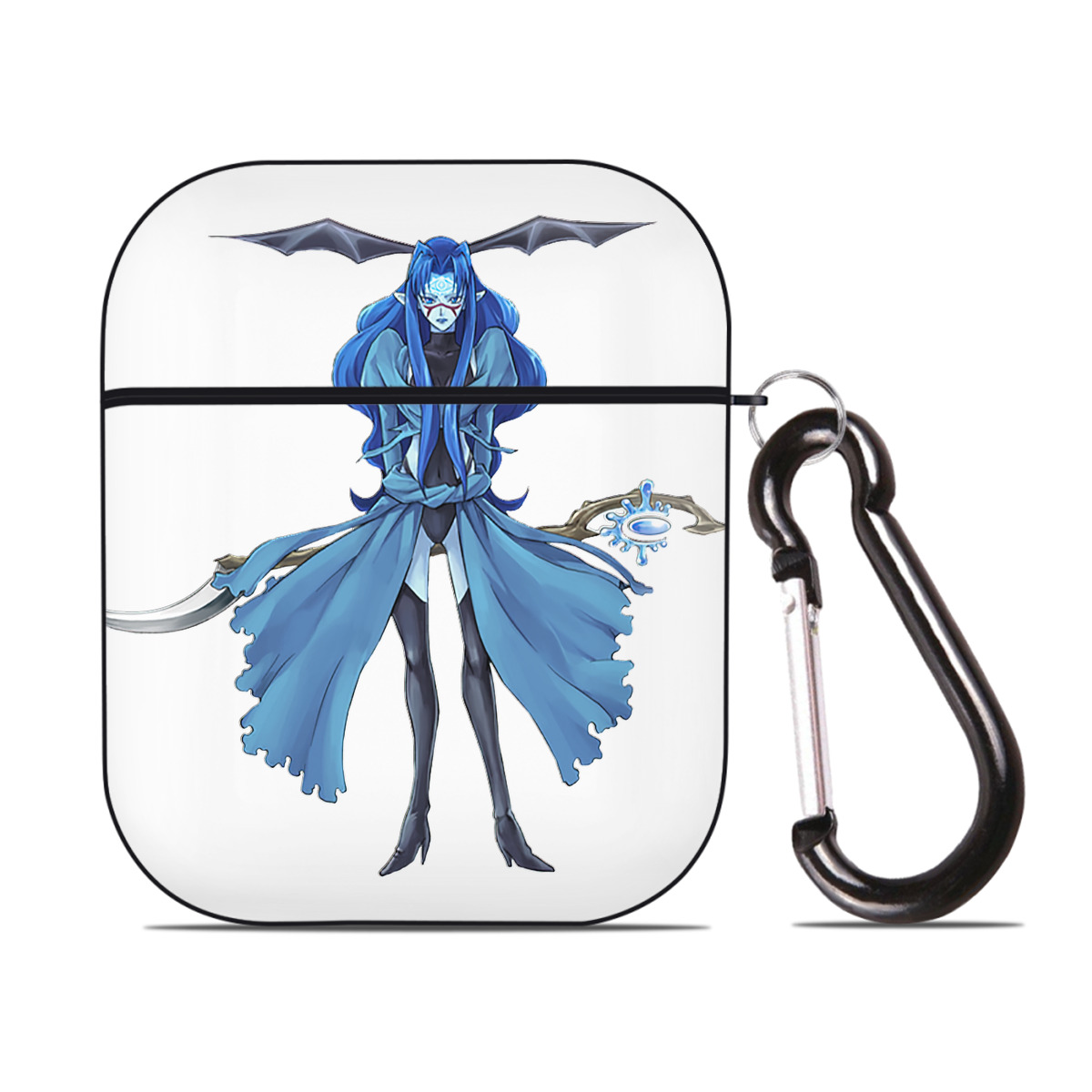 （画像用） 遊☆戯☆王 Yu-Gi-Oh! AirPods 第2世代保護ケース ハードシェル ブラック 耐衝撃・防指紋・カラビナ付き
