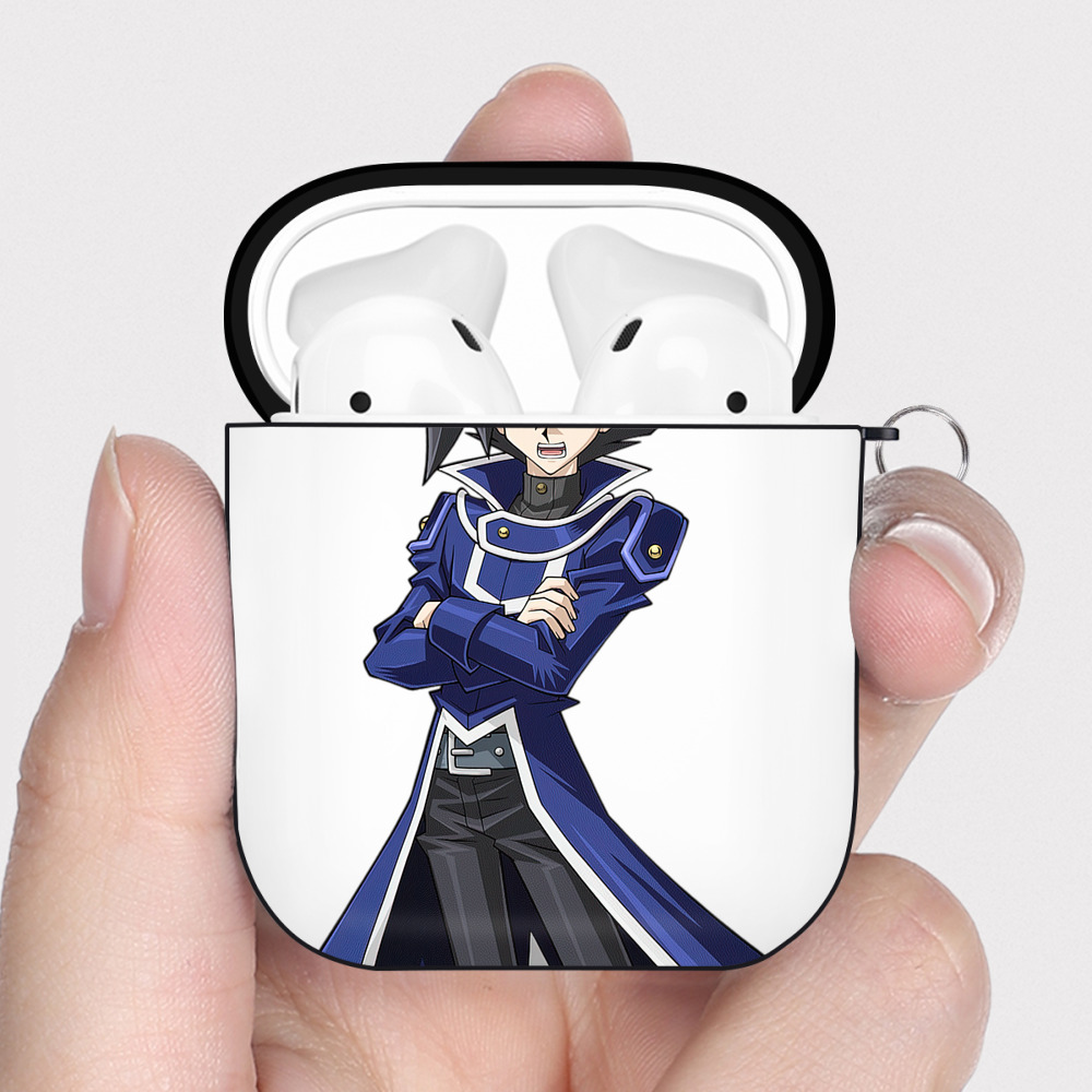 （画像用） 遊☆戯☆王 Yu-Gi-Oh! AirPods 第2世代保護ケース ハードシェル ブラック 耐衝撃・防指紋・カラビナ付き