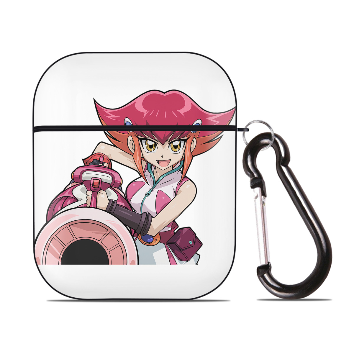 （画像用） 遊☆戯☆王 Yu-Gi-Oh! AirPods 第2世代保護ケース ハードシェル ブラック 耐衝撃・防指紋・カラビナ付き