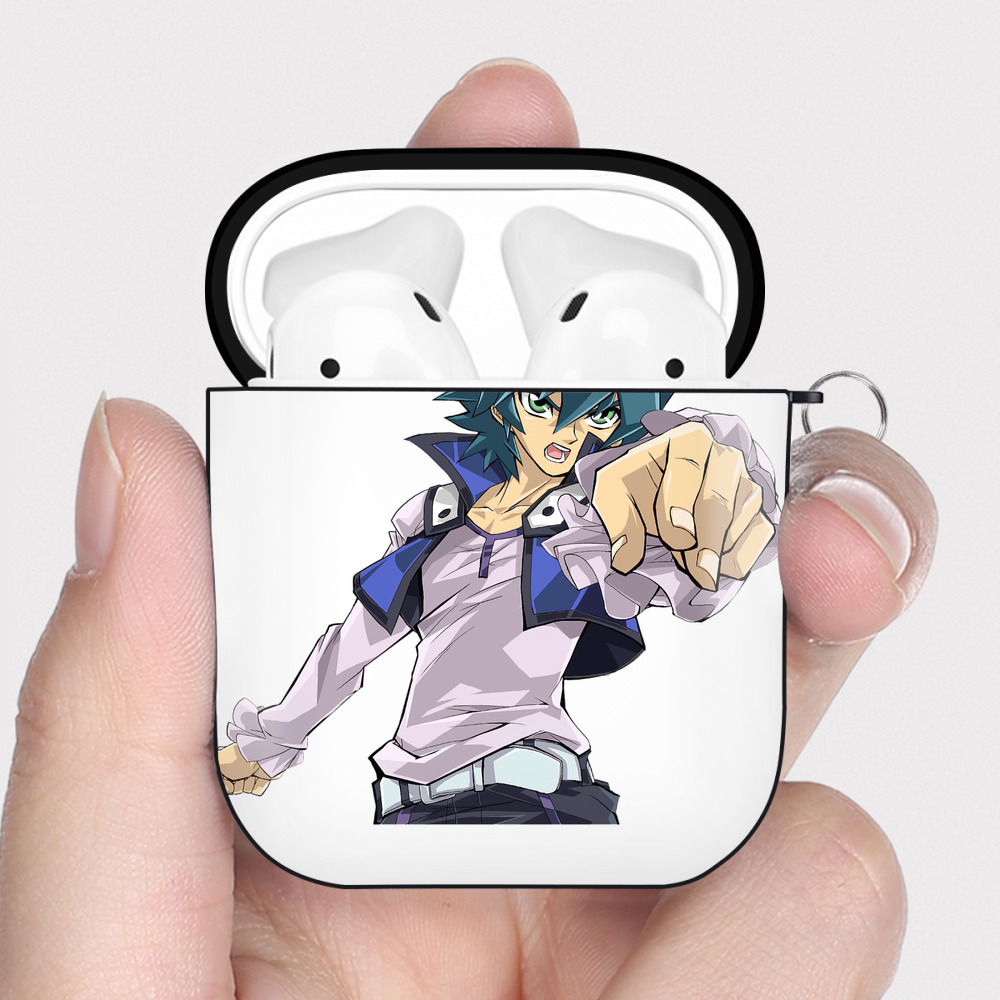 （画像用） 遊☆戯☆王 Yu-Gi-Oh! AirPods 第2世代保護ケース ハードシェル ブラック 耐衝撃・防指紋・カラビナ付き