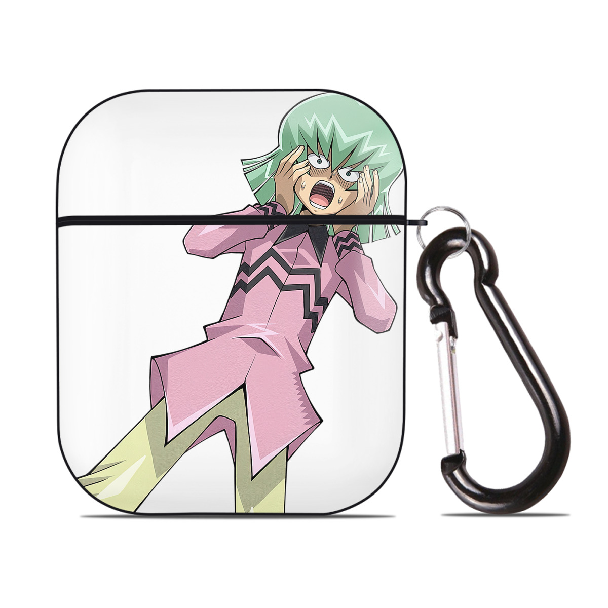 （画像用） 遊☆戯☆王 Yu-Gi-Oh! AirPods 第2世代保護ケース ハードシェル ブラック 耐衝撃・防指紋・カラビナ付き