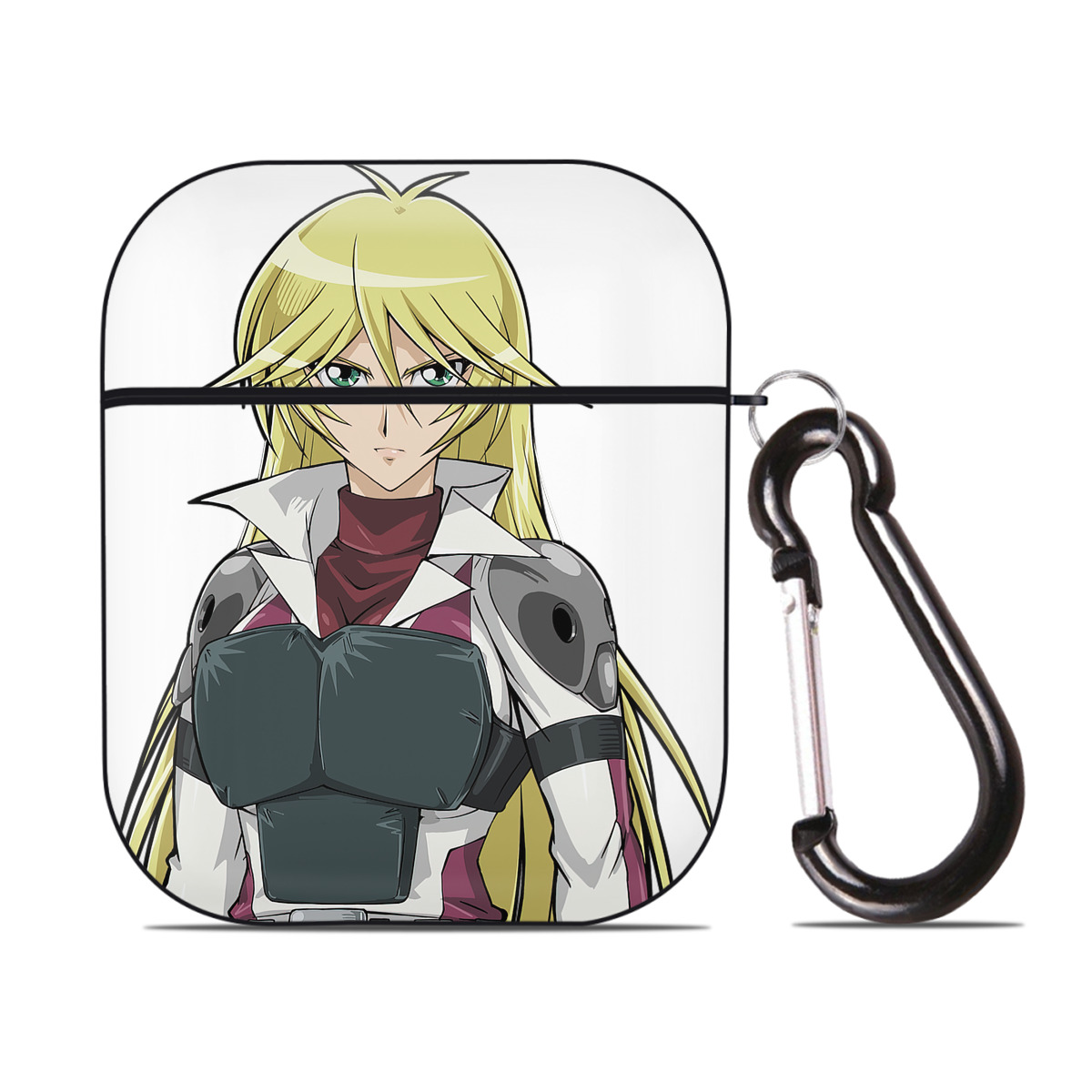 （画像用） 遊☆戯☆王 Yu-Gi-Oh! AirPods 第2世代保護ケース ハードシェル ブラック 耐衝撃・防指紋・カラビナ付き