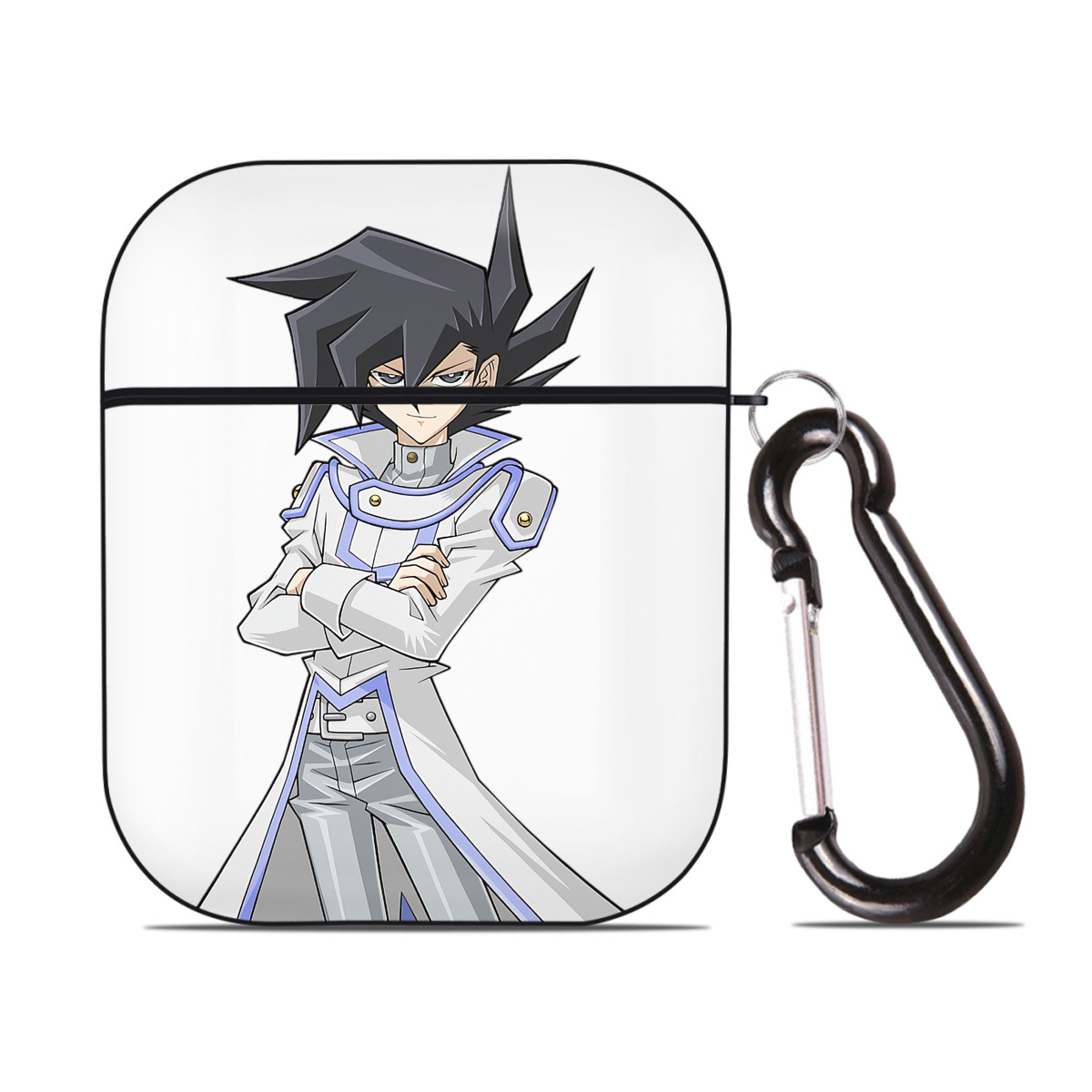 （画像用） 遊☆戯☆王 Yu-Gi-Oh! AirPods 第2世代保護ケース ハードシェル ブラック 耐衝撃・防指紋・カラビナ付き