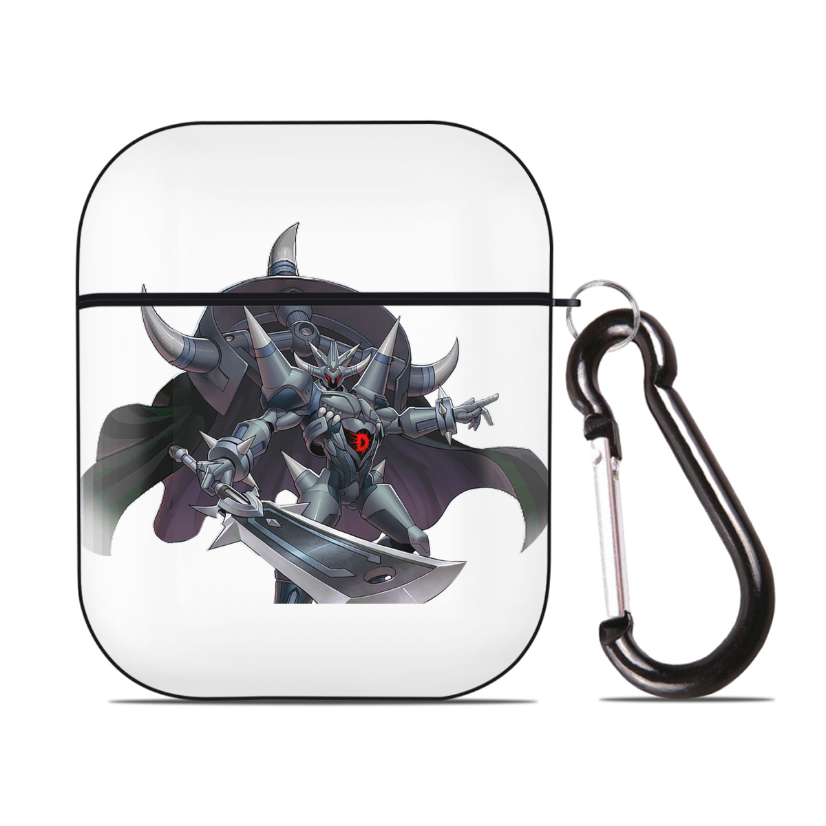 （画像用） 遊☆戯☆王 Yu-Gi-Oh! AirPods 第2世代保護ケース ハードシェル ブラック 耐衝撃・防指紋・カラビナ付き