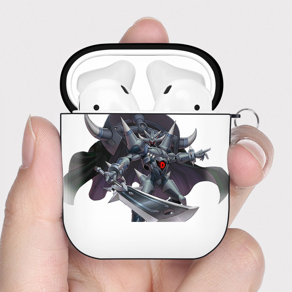 （画像用） 遊☆戯☆王 Yu-Gi-Oh! AirPods 第2世代保護ケース ハードシェル ブラック 耐衝撃・防指紋・カラビナ付き