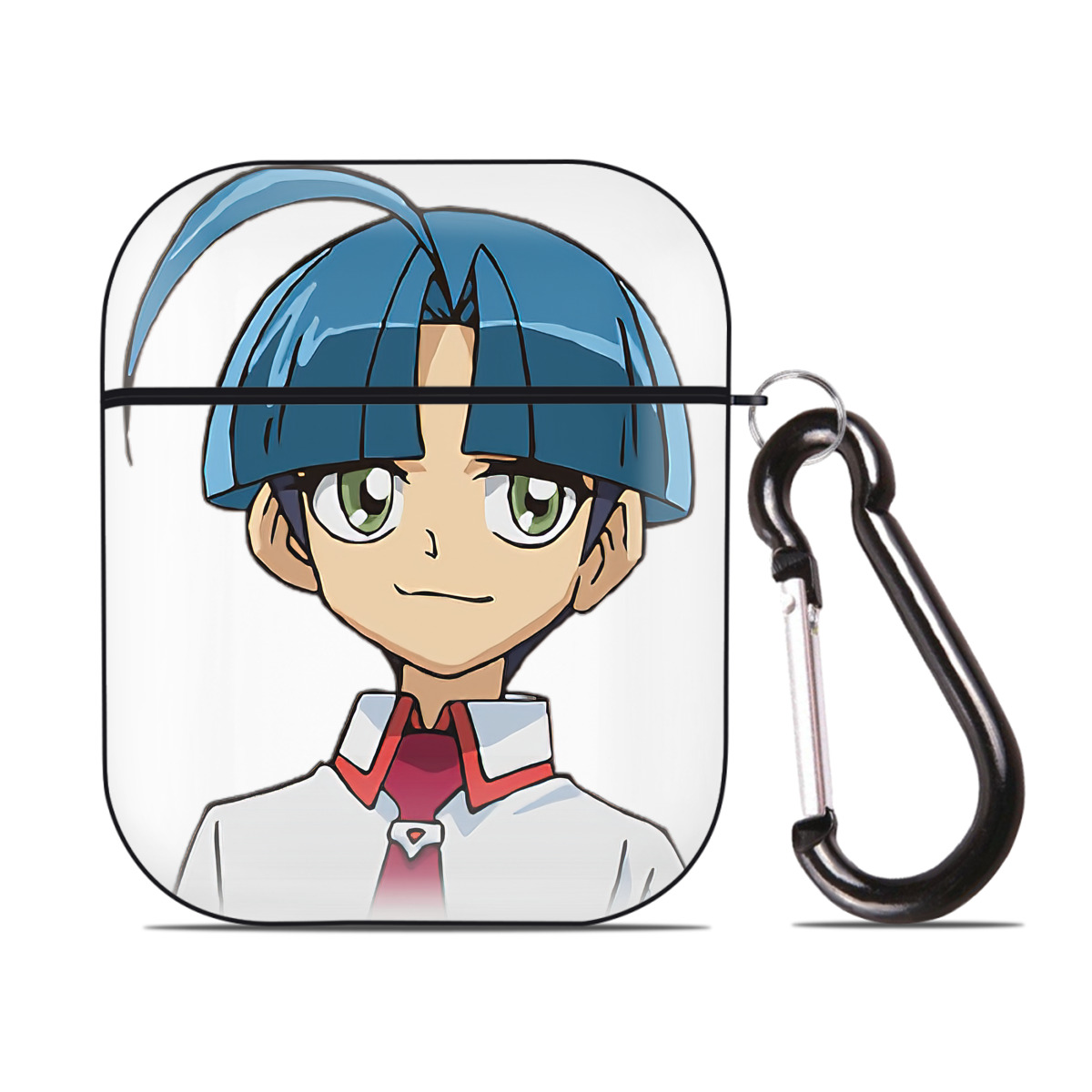 （画像用） 遊☆戯☆王 Yu-Gi-Oh! AirPods 第2世代保護ケース ハードシェル ブラック 耐衝撃・防指紋・カラビナ付き