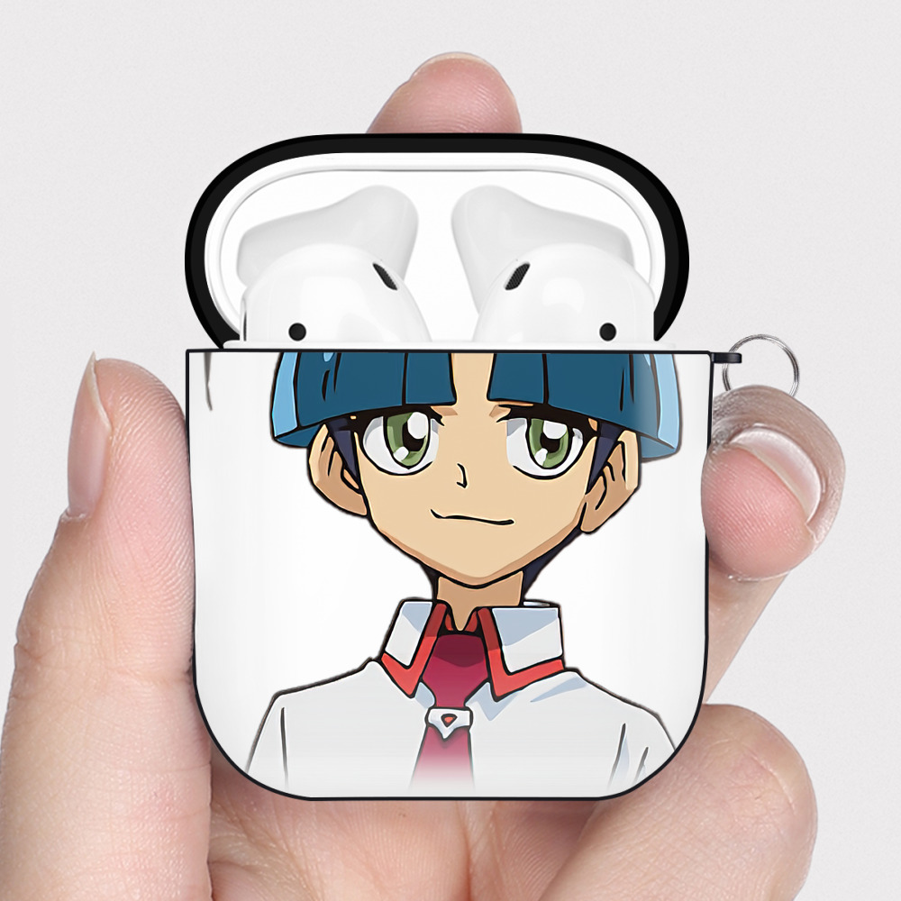 （画像用） 遊☆戯☆王 Yu-Gi-Oh! AirPods 第2世代保護ケース ハードシェル ブラック 耐衝撃・防指紋・カラビナ付き