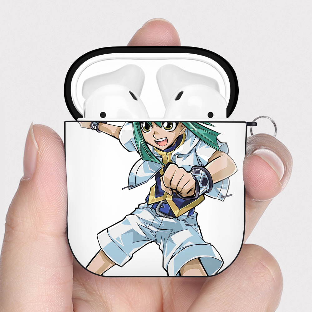 （画像用） 遊☆戯☆王 Yu-Gi-Oh! AirPods 第2世代保護ケース ハードシェル ブラック 耐衝撃・防指紋・カラビナ付き