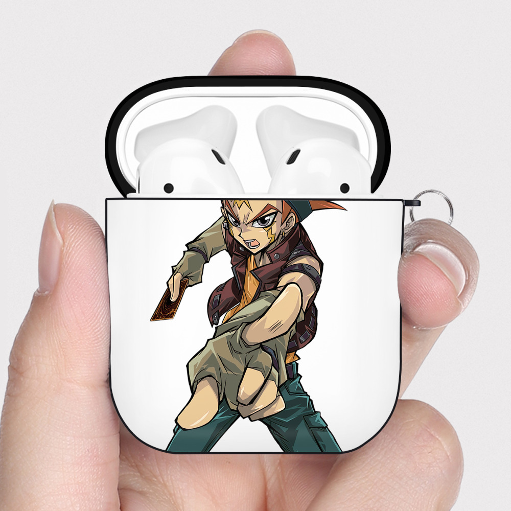 （画像用） 遊☆戯☆王 Yu-Gi-Oh! AirPods 第2世代保護ケース ハードシェル ブラック 耐衝撃・防指紋・カラビナ付き