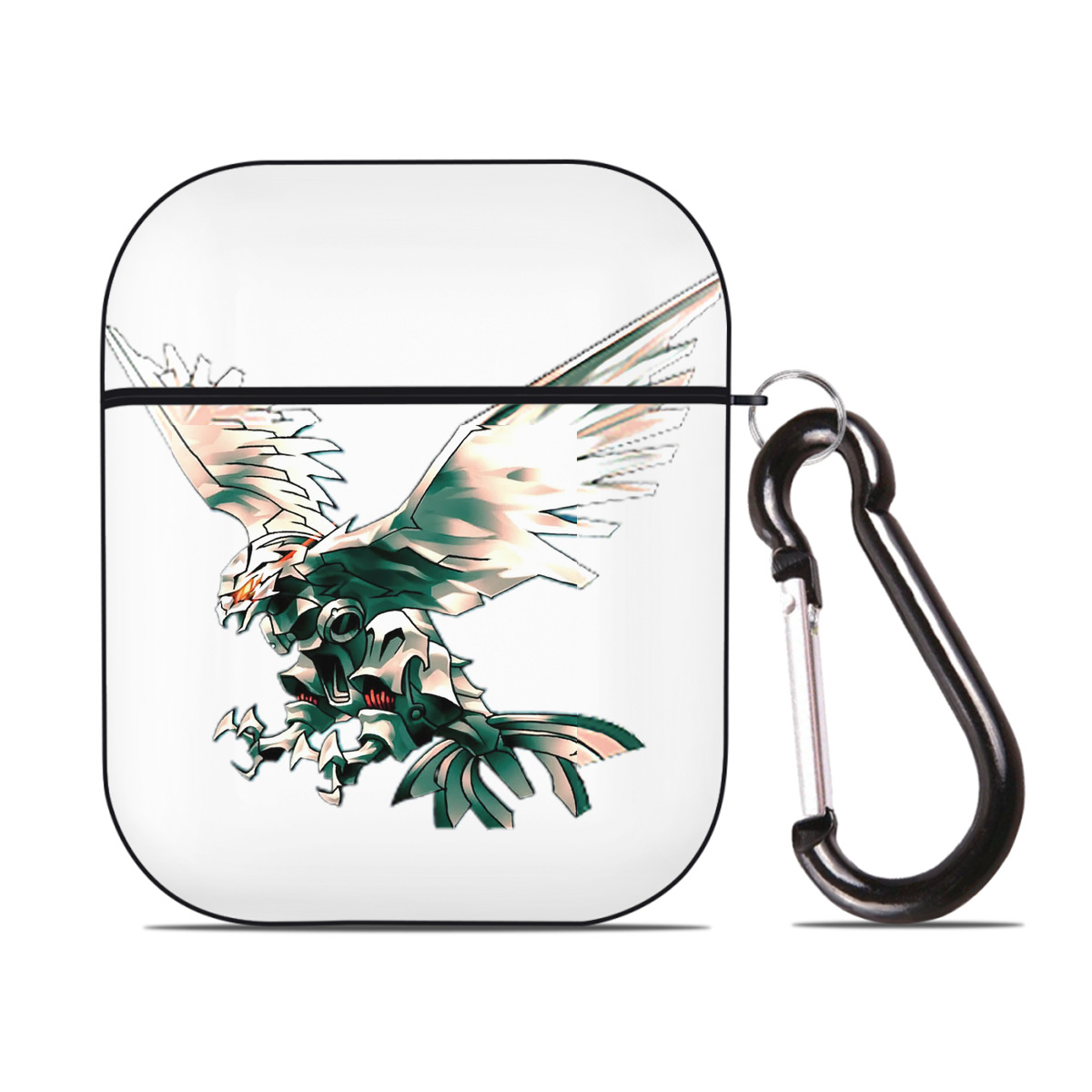 （画像用） 遊☆戯☆王 Yu-Gi-Oh! AirPods 第2世代保護ケース ハードシェル ブラック 耐衝撃・防指紋・カラビナ付き