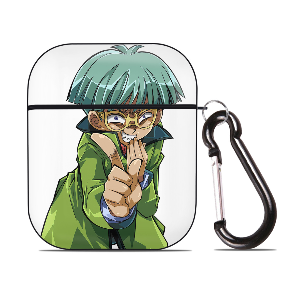（画像用） 遊☆戯☆王 Yu-Gi-Oh! AirPods 第2世代保護ケース ハードシェル ブラック 耐衝撃・防指紋・カラビナ付き