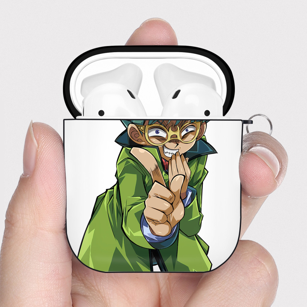 （画像用） 遊☆戯☆王 Yu-Gi-Oh! AirPods 第2世代保護ケース ハードシェル ブラック 耐衝撃・防指紋・カラビナ付き