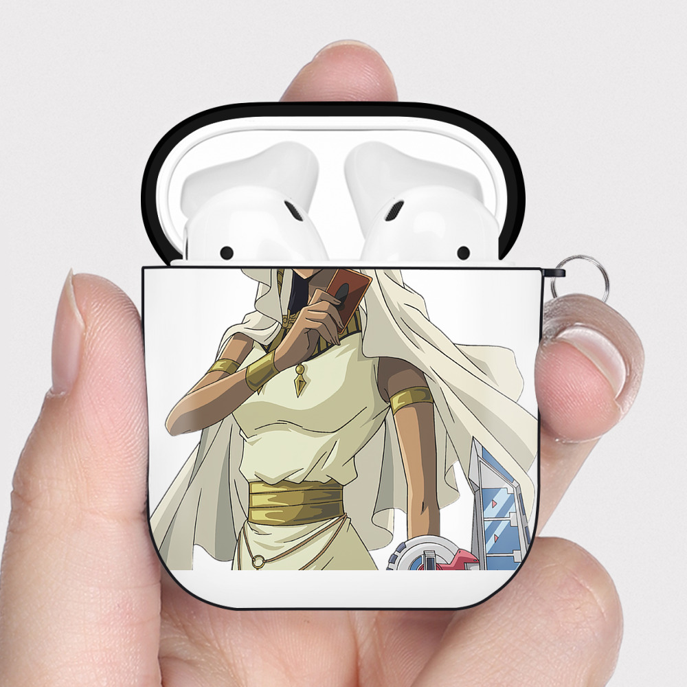 （画像用） 遊☆戯☆王 Yu-Gi-Oh! AirPods 第2世代保護ケース ハードシェル ブラック 耐衝撃・防指紋・カラビナ付き