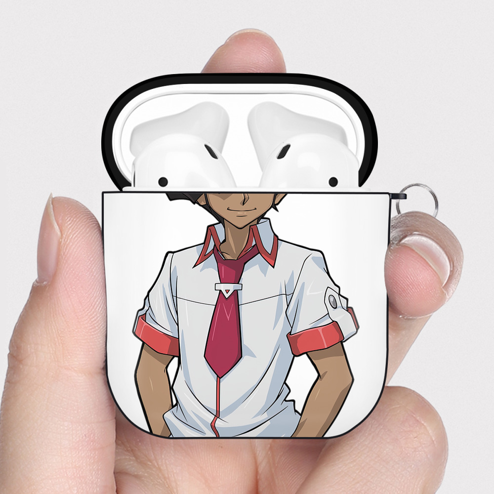 （画像用） 遊☆戯☆王 Yu-Gi-Oh! AirPods 第2世代保護ケース ハードシェル ブラック 耐衝撃・防指紋・カラビナ付き