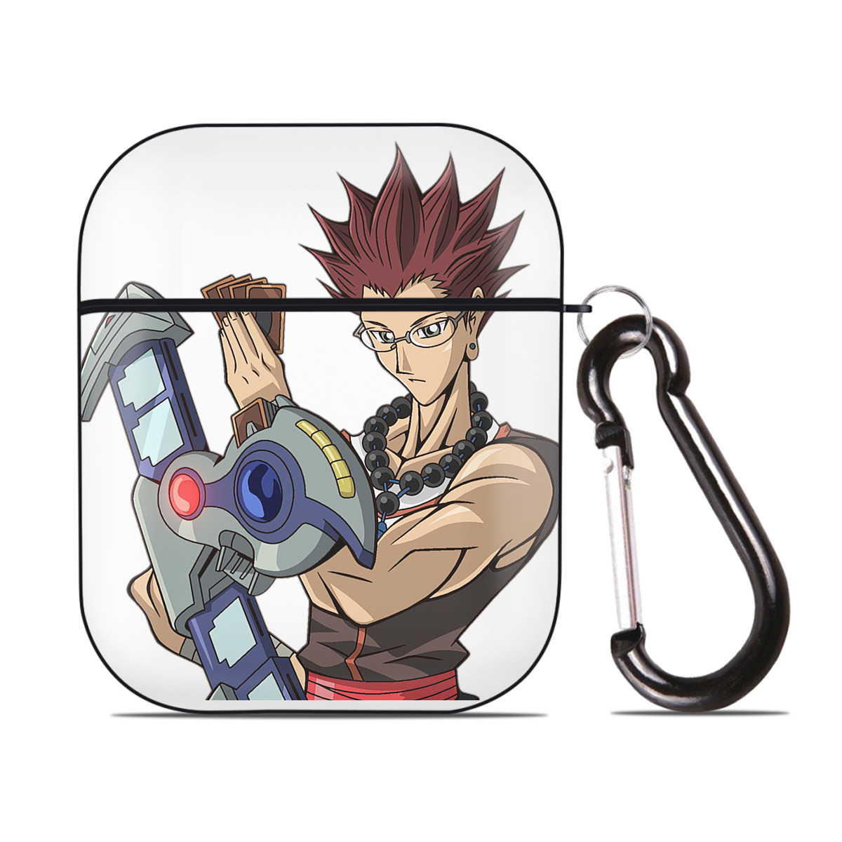 （画像用） 遊☆戯☆王 Yu-Gi-Oh! AirPods 第2世代保護ケース ハードシェル ブラック 耐衝撃・防指紋・カラビナ付き