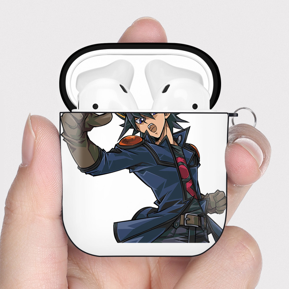 （画像用） 遊☆戯☆王 Yu-Gi-Oh! AirPods 第2世代保護ケース ハードシェル ブラック 耐衝撃・防指紋・カラビナ付き