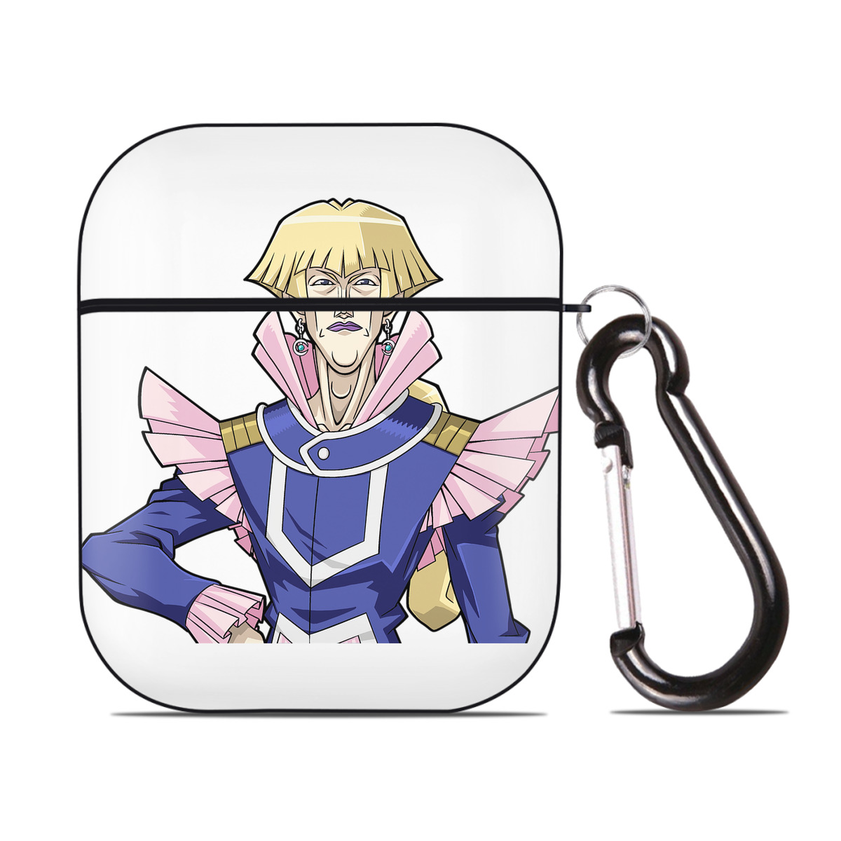 （画像用） 遊☆戯☆王 Yu-Gi-Oh! AirPods 第2世代保護ケース ハードシェル ブラック 耐衝撃・防指紋・カラビナ付き