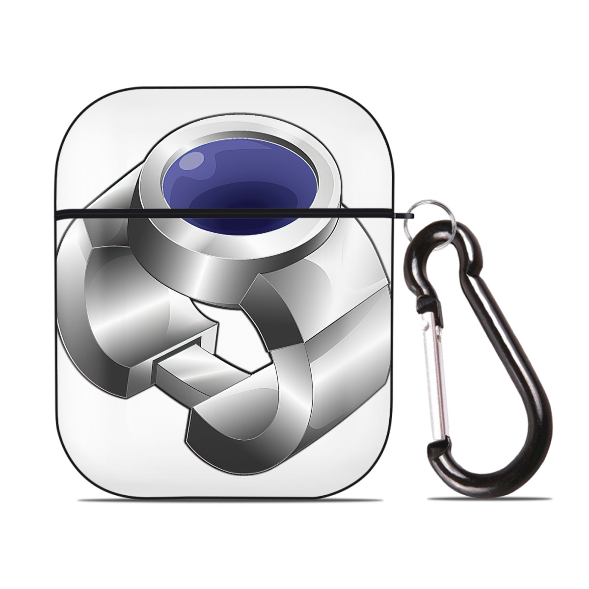 （画像用） 遊☆戯☆王 Yu-Gi-Oh! AirPods 第2世代保護ケース ハードシェル ブラック 耐衝撃・防指紋・カラビナ付き