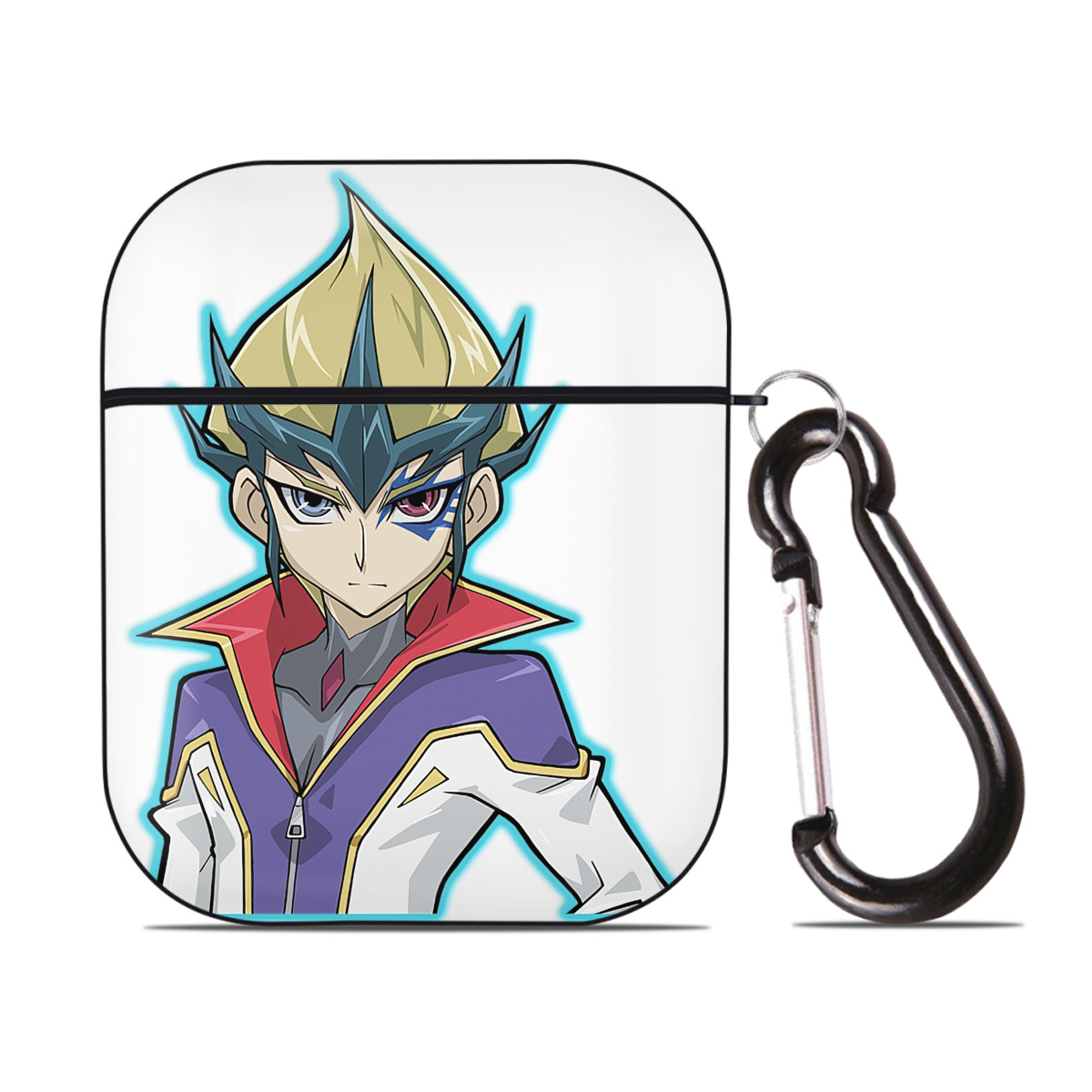 （画像用） 遊☆戯☆王 Yu-Gi-Oh! AirPods 第2世代保護ケース ハードシェル ブラック 耐衝撃・防指紋・カラビナ付き